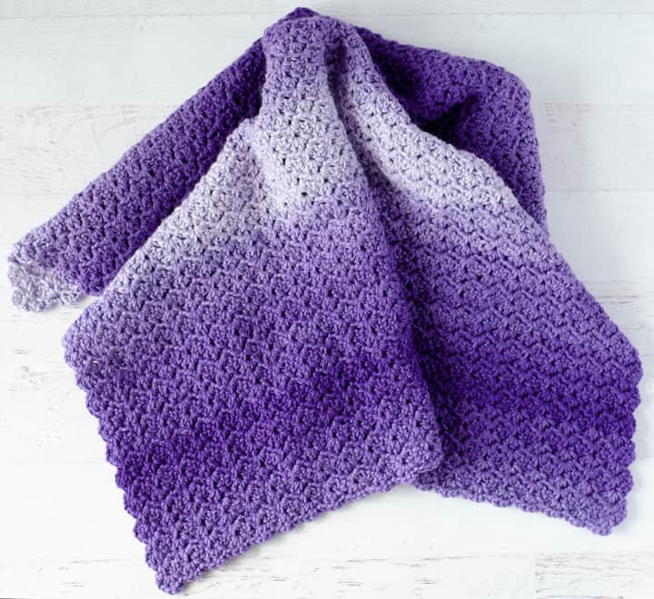 Purple Tulip Stitch Crochet Baby Afghan