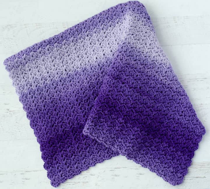 Purple Tulip Stitch Crochet Baby Afghan