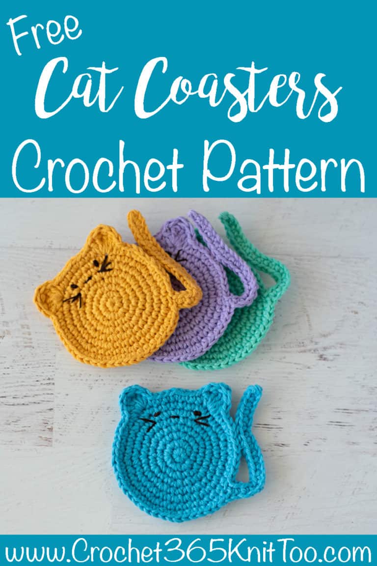Cute Crochet Cat Coasters Crochet 365 Knit Too