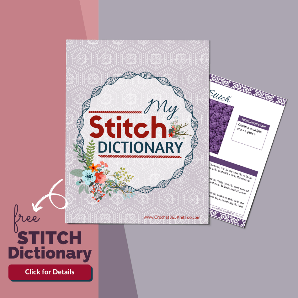 Printable Stitch Dictionary Crochet 365 Knit Too Printable Stitch Dictionary Crochet 365 Knit Too