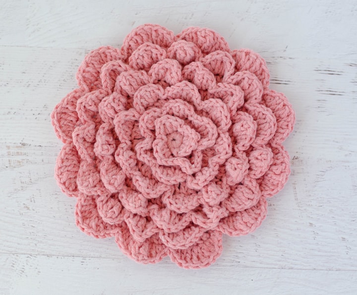 crochet wall flower with petals