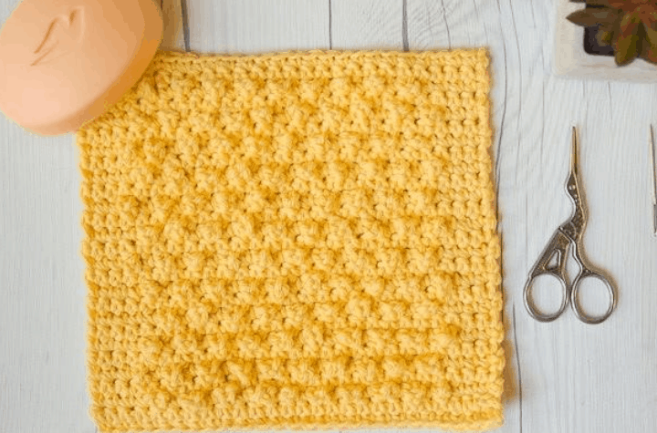 crochet stitch pattern yellow yarn
