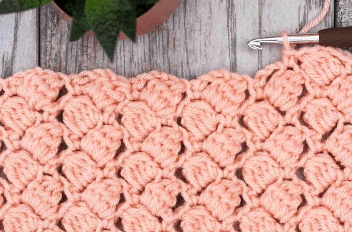 crochet stitch pattern peach yarn