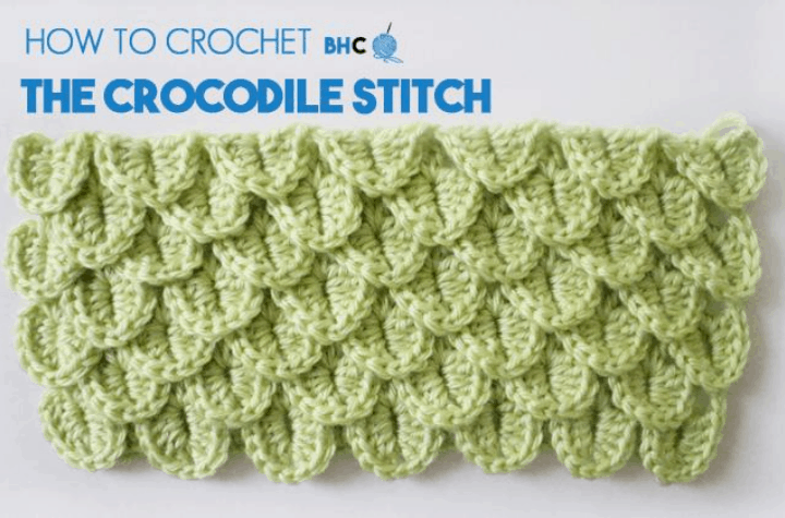 crochet stitch pattern out of green yarn