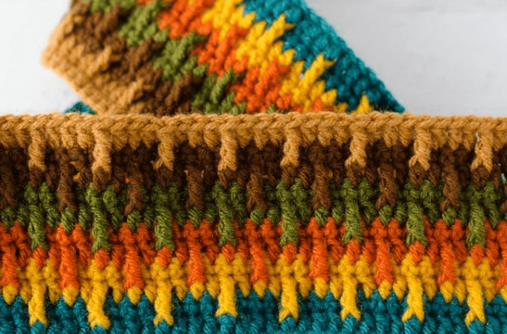 crochet stitch pattern with fall colors