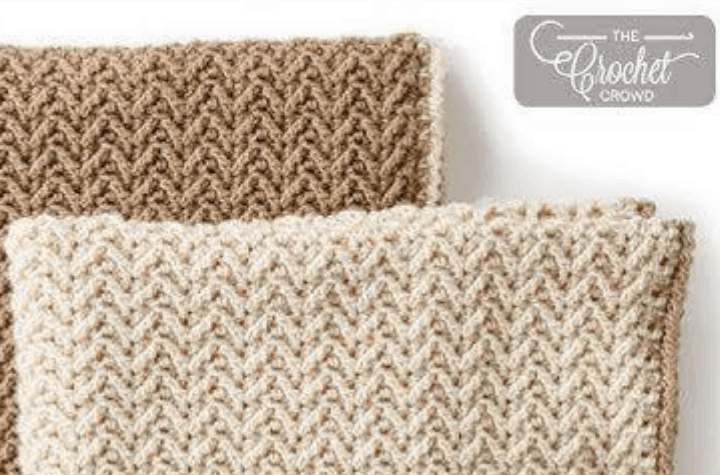 crochet stitch pattern with neutral yarn colors