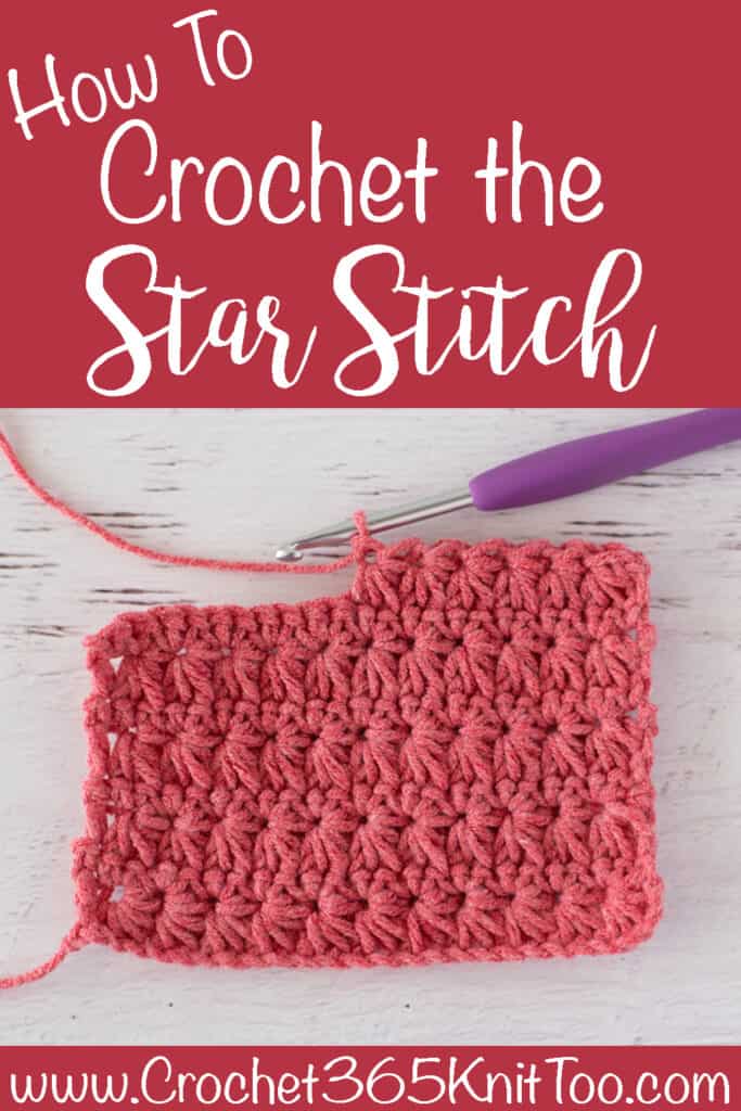 Pinterest pin with same of crochet star stitch