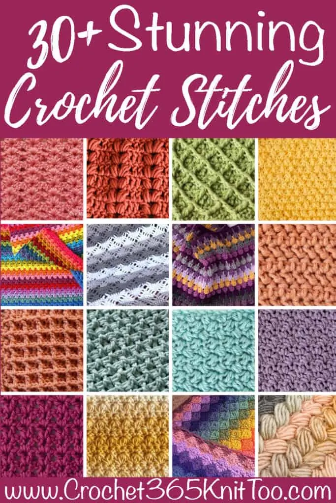 Various stitch patterns in a collage