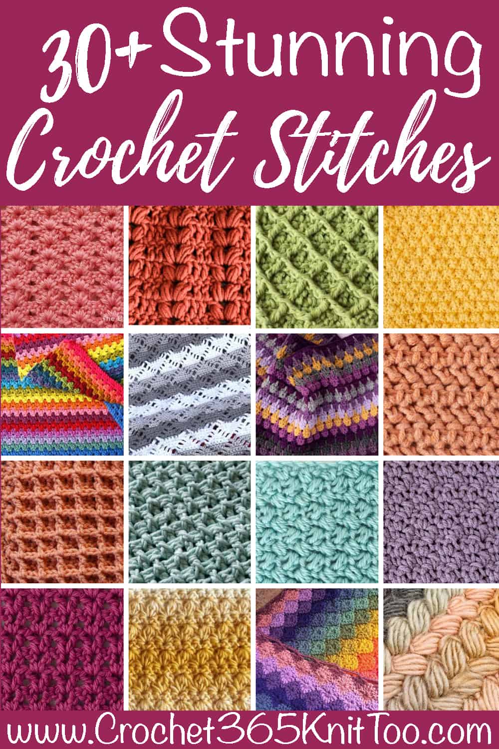 30+ Stunning Crochet Stitches Crochet 365 Knit Too