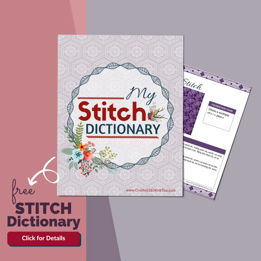 Image representation of a stitch dictionary printable