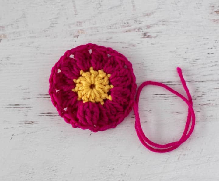 pink crochet flower