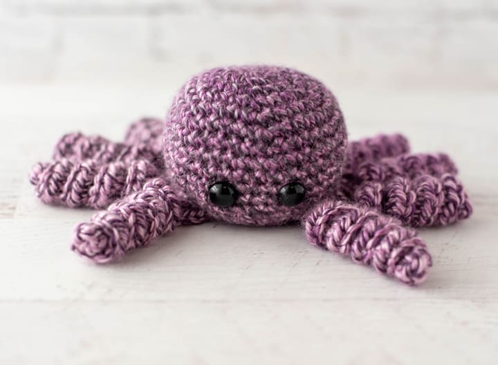 purple crochet spider