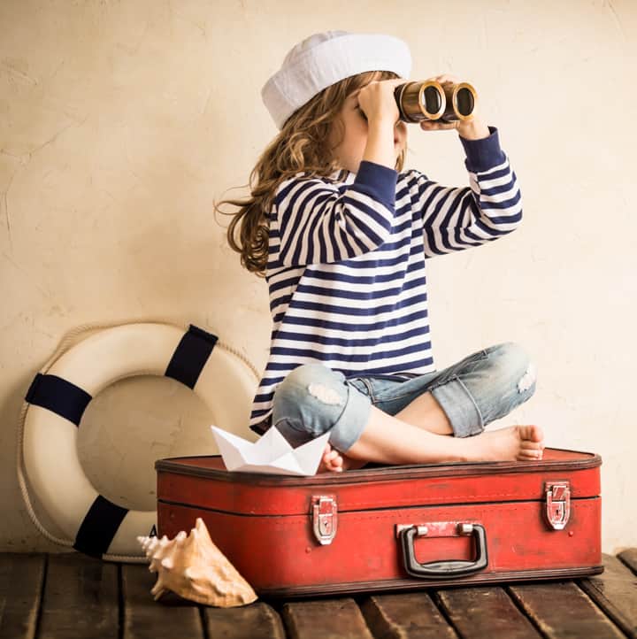 girl on suitcase