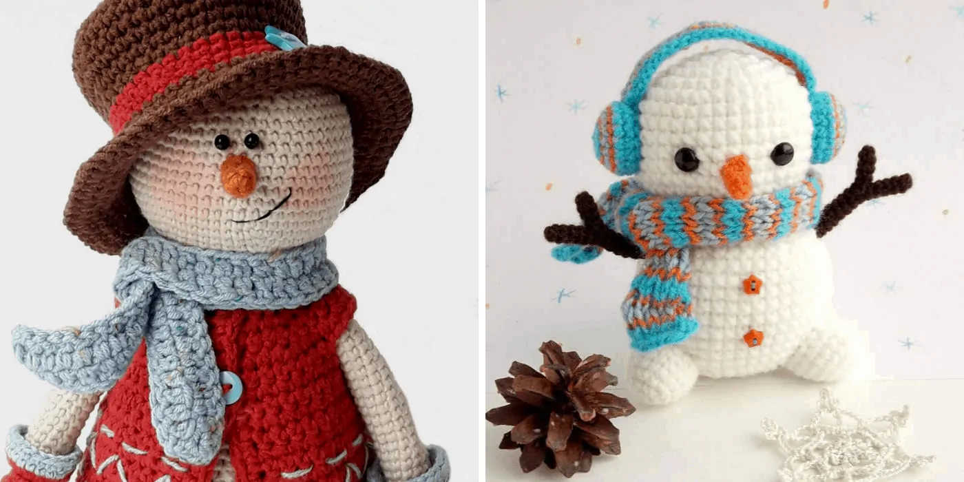 crochet Christmas snowman amigurumi