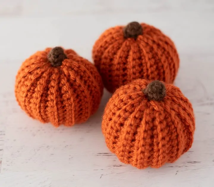 orange crochet pumpkins