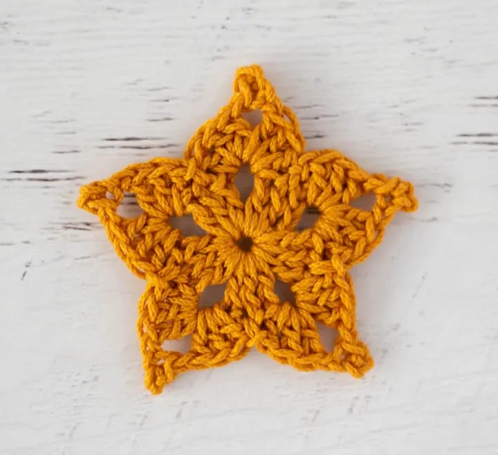 yellow crochet star