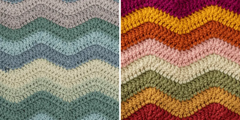 Afghan samples in various colors.