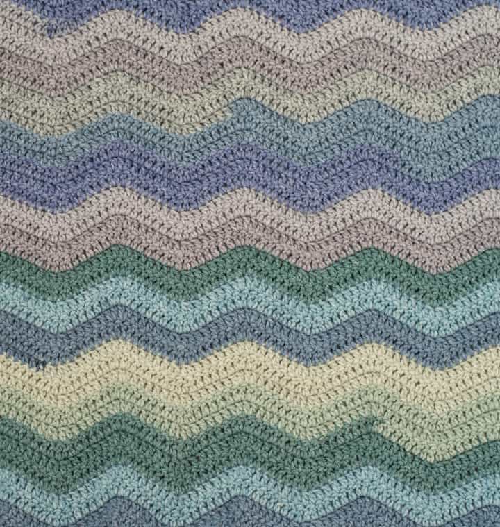 blue, green and gray afghan