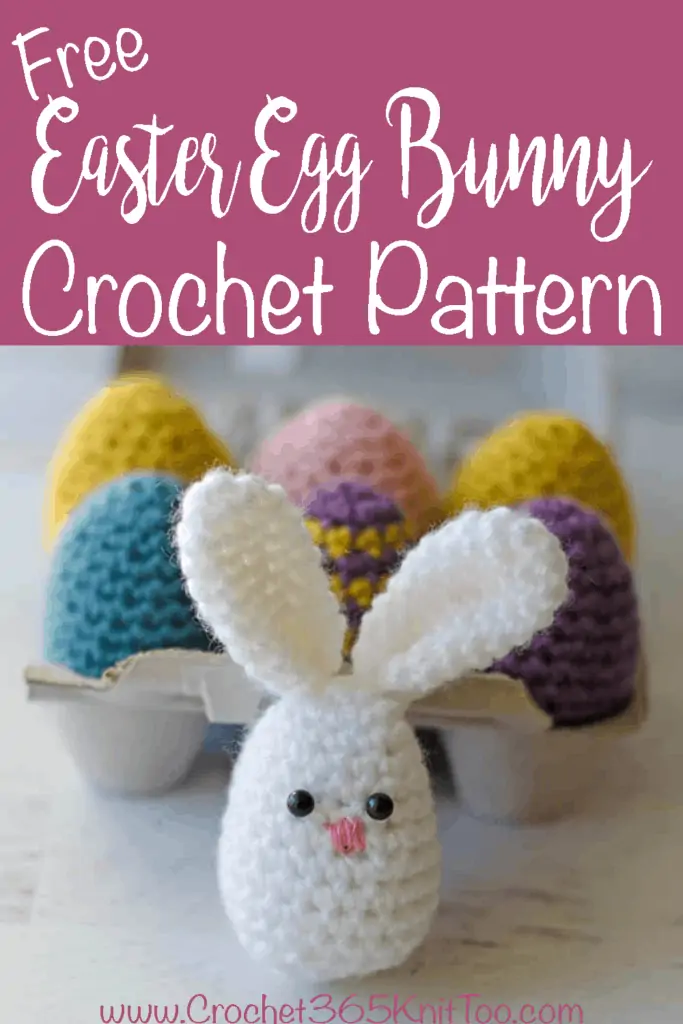 Graphic of Easter Egg Bunny Crochet Pattern