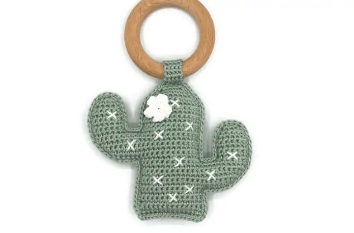 crochet cactus rattle