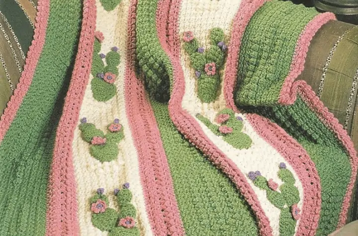 crochet cactus blanket