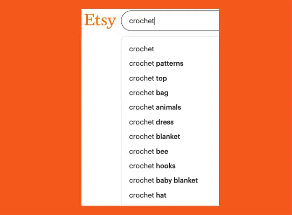 Graphic of search bar on Etsy