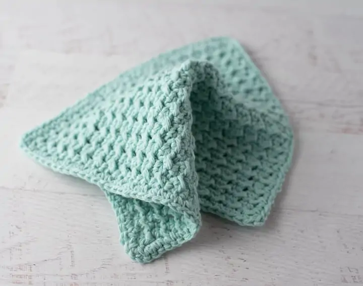 blue crochet dishcloth