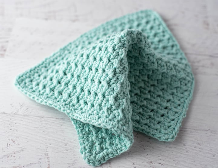 blue crochet dishcloth