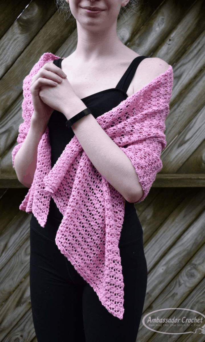 crochet pink shawl