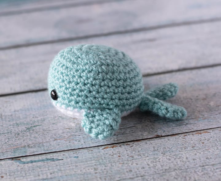 Mini Crochet Whale Plush, Handmade Amigurumi 