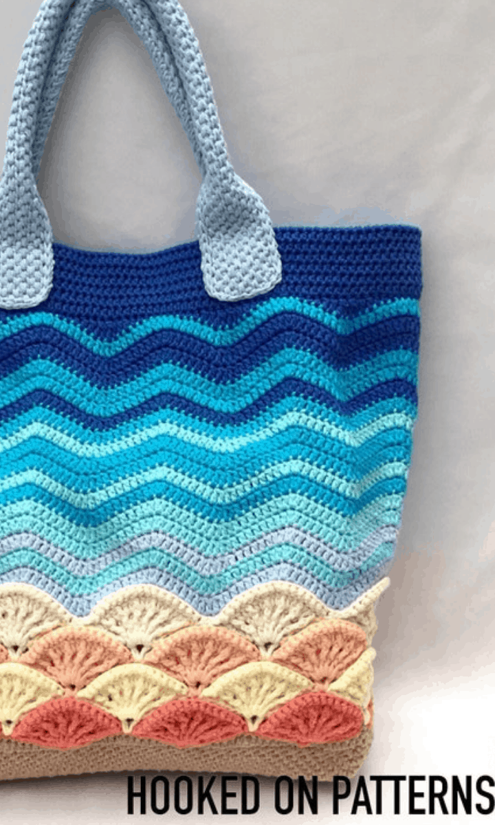 beach style crochet tote bag