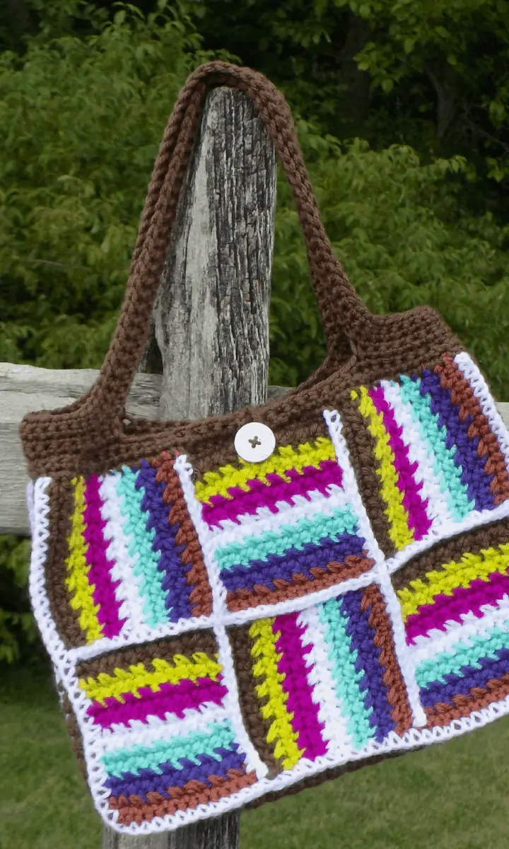crochet striped bag