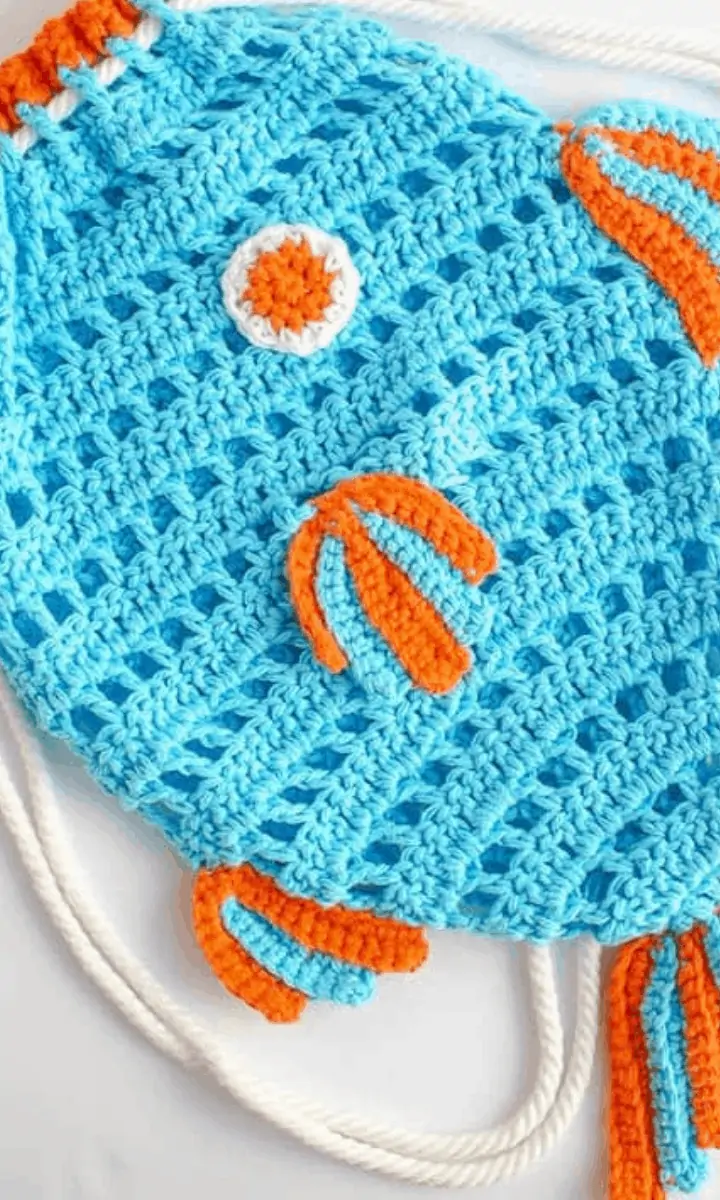 crochet fish-shaped bag
