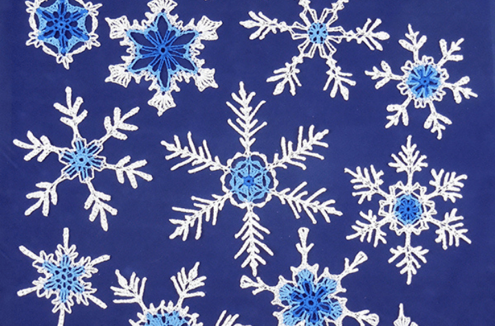 various different crochet snowflakes