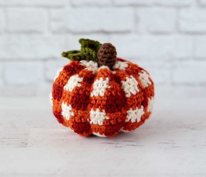 Orange and Brown Crocheted Pumpkin