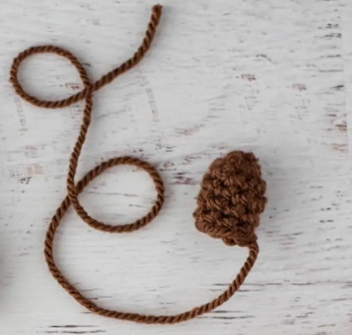 brown crochet pumpkin stem