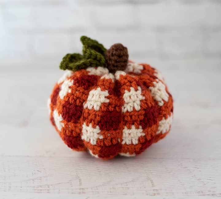 Orange and Brown Crocheted Pumpkin