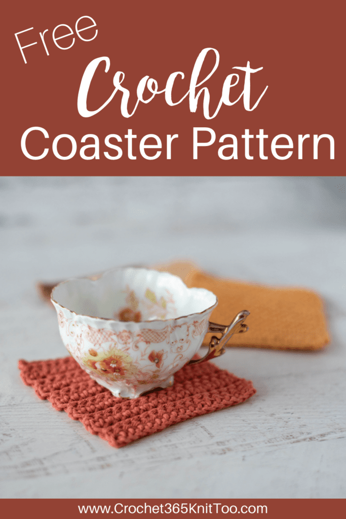Image of crochet coasters with a floral coffee cup