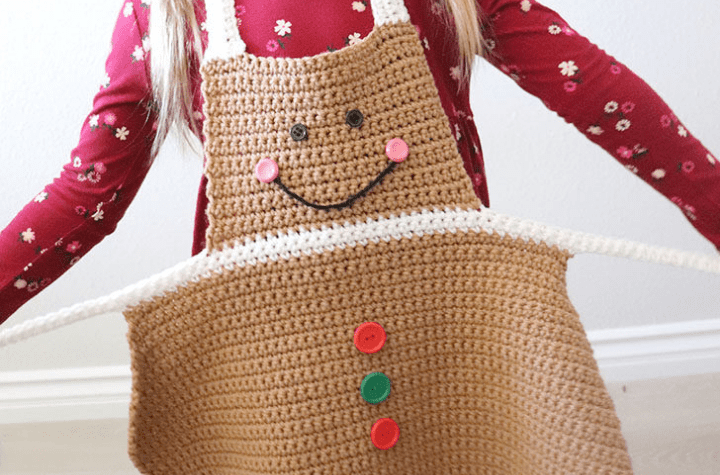 crochet gingerbread apron