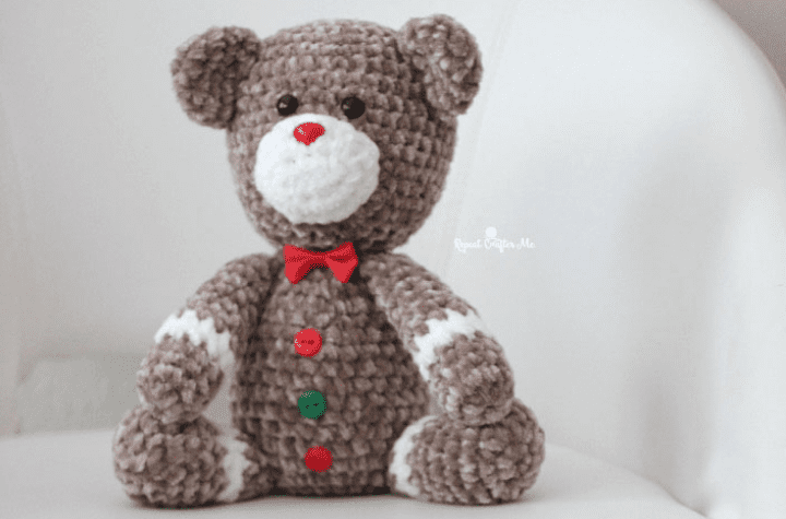 crochet gingerbread teddy bear