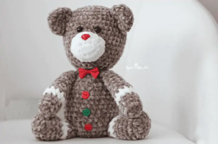 crochet gingerbread teddy bear