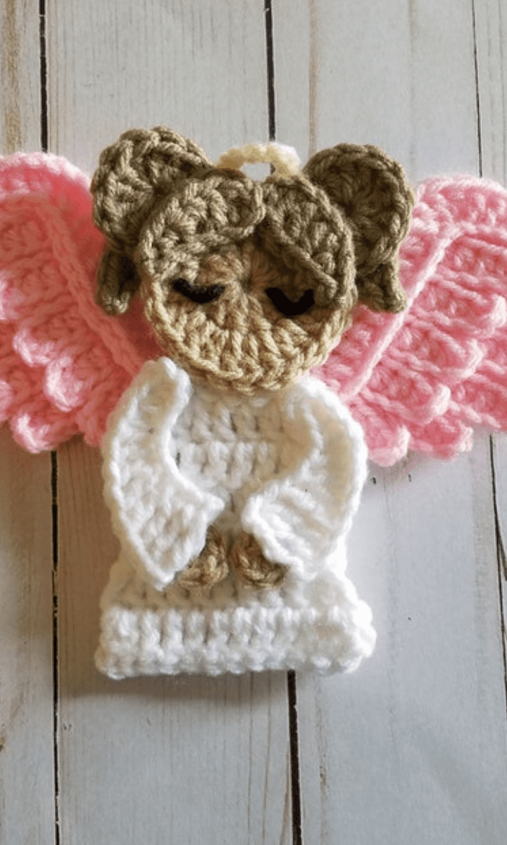crochet angel applique