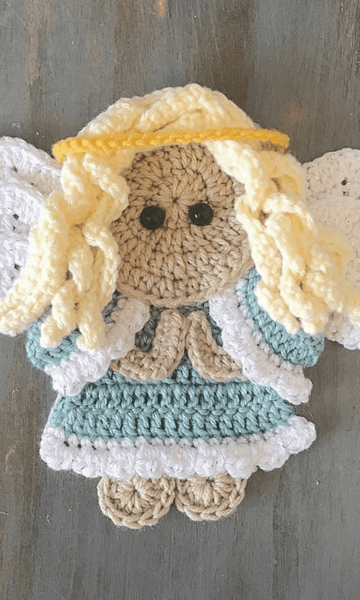 crochet angel applique