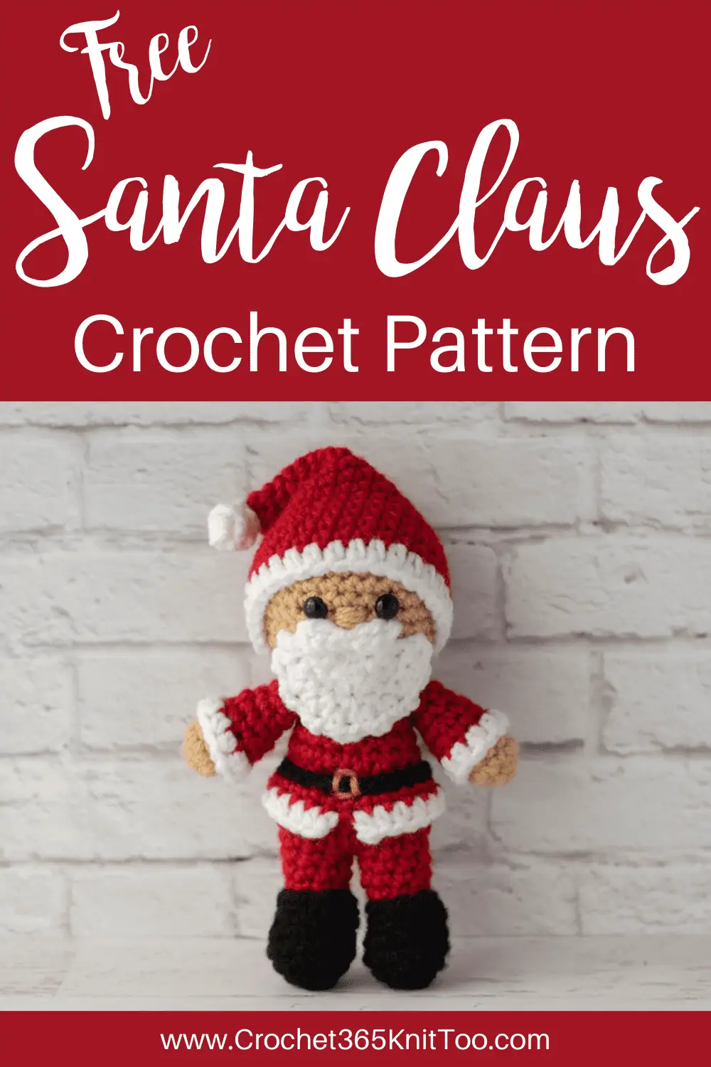 Image of Crochet Santa Claus in Red and White