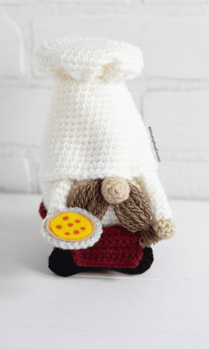 crochet pizza chef gnome