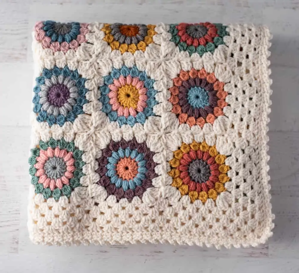Folded crochet afghan