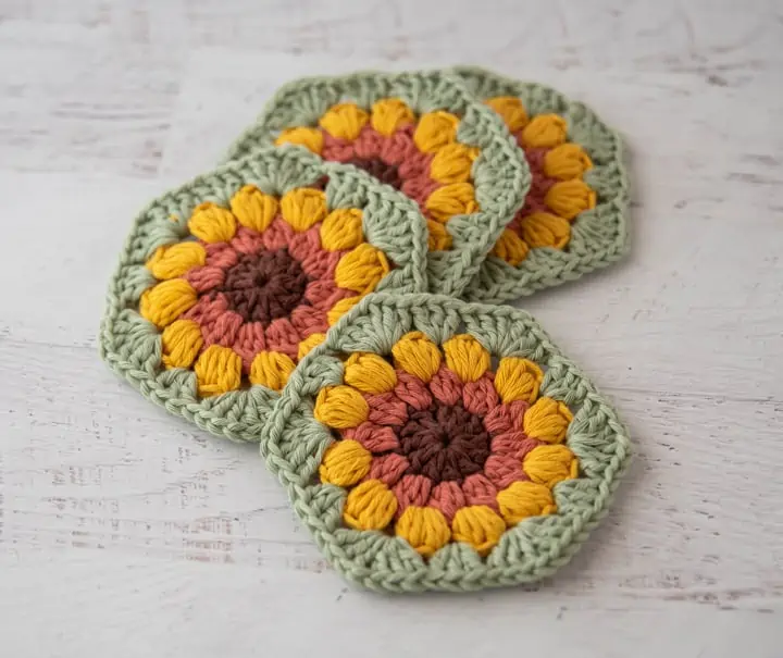 Crochet Sunflower Coaster: Fast and Fun to Make
