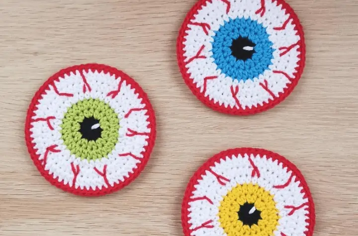 three eyeball coasters