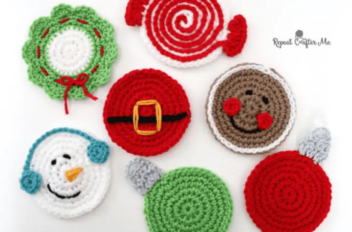 variety of Christmas-related coasters