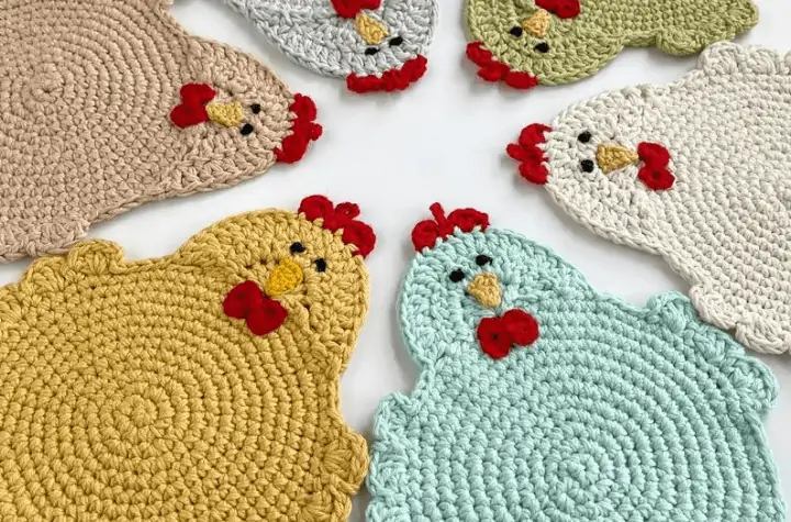 chicken hen coasters